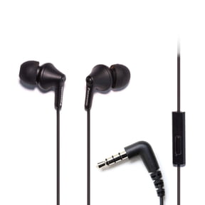 Panasonic ErgoFit Wired Earbuds, in-Ear Headphones with Microphone and Call Controller, Ergonomic Custom-Fit Earpieces (S/M/L), 3.5mm Jack for Phones