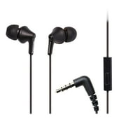 Panasonic ErgoFit Earbud Headphones with Microphone and Neodymium Drivers, RP-TCM125 Matte Black, RP-TCM125-KA