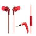 thumbnail image 1 of Panasonic ErgoFit Earbud Headphones with Microphone and Neodymium Drivers, RP-TCM125 (Red), RP-TCM125-R, 1 of 5