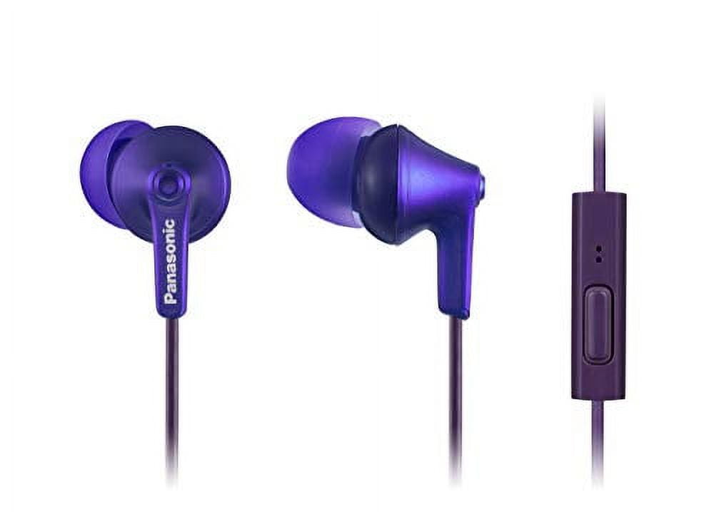 Panasonic ErgoFit Earbud Headphones with Microphone and Call Controller Compatible with iPhone Android and Blackberry RP TCM125 VA In Ear Metallic Violet Walmart