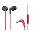 thumbnail image 1 of Panasonic ErgoFit Earbud Headphones with Microphone and Neodymium Drivers, RP-TCM125 (Matte Black/Red), RP-TCM125-KB, 1 of 5