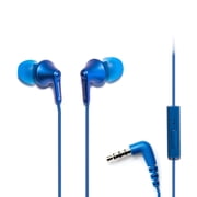 Panasonic ErgoFit Wired Earbuds, in-Ear Headphones with Microphone and Call Controller, Ergonomic Custom-Fit Earpieces S/M/L, 3.5mm Jack for Phones