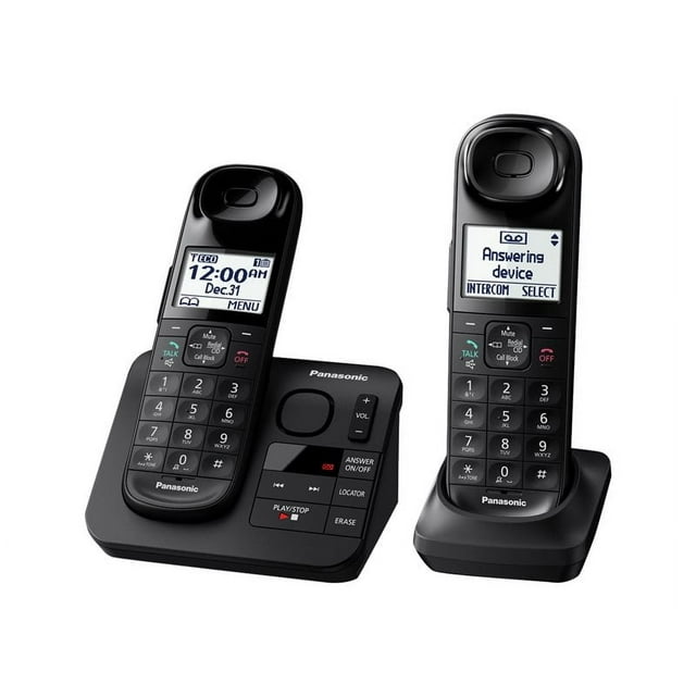 Panasonic Expandable Cordless 2 Phone Answering System w/ Comfort Shoulder Grip