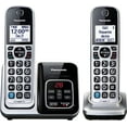 thumbnail image 1 of Panasonic Expandable Cordless Phone System, Bluetooth Pairing for Wireless Headphones and Hearing Aids, Smart Call Block, Bilingual Talking Caller ID, 2 Handsets - KX-TGD892S, Silver/Black, 1 of 5