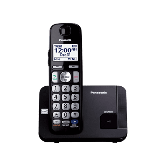 Panasonic Expandable Cordless Phone with Large Keypad, Black
