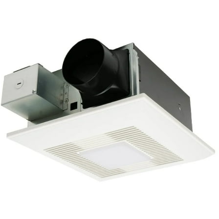 Panasonic FV-0511VFL1 WhisperFit DC Ventilation Fan with LED Light, 50-110 CFM - White