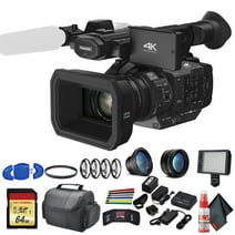 Panasonic HC-X1 Ultra HD 4K Professional Camcorder (HC-X1) with UV Filter, Close Up Diopters, Wide Angle Lens,Tripod, Padded Case, LED Light, 64GB Memory Card and More Advanced Bundle