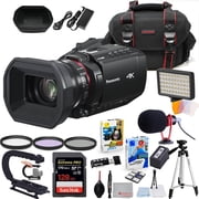 Panasonic HC-X1200 UHD 4K HDMI Camcorder with 24x Zoom Bundle + Accessory Package Including 128GB Extreme Pro Memory, LED Light, HD Filters, Bag, Editing Software Package & More 23 Items