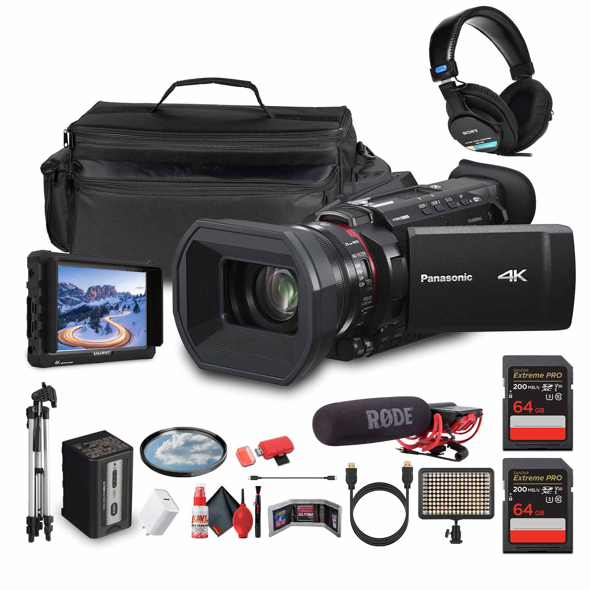 Panasonic HC-X1200 UHD 4K HDMI Lightweight Compact Camcorder with