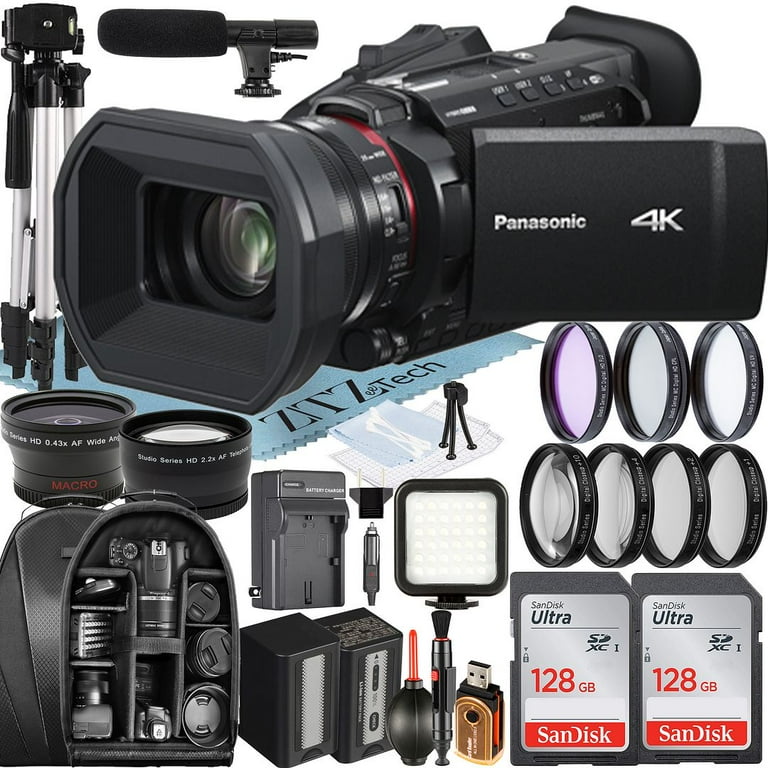 Panasonic HC-X1600 Camcorder UHD 4K with 2 Pack 128GB Memory Card