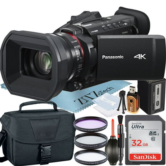 Panasonic HC-X1600 Camcorder UHD 4K with 32GB Memory Card + Case + 3 Pieces Filter Kit + ZeeTech Accessory Bundle (International Version)