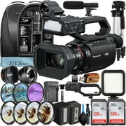 Panasonic HC-X2100 Camcorder UHD 4K with 2 Pack 128GB Memory Card + Backpack + LED Flash + Widgeangle + ZeeTech Accessory Bundle International Version