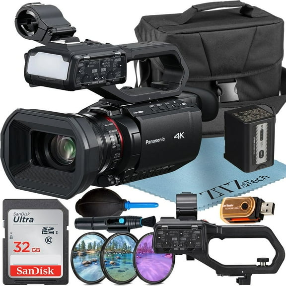 Panasonic HC-X2100 Camcorder UHD 4K with 32GB SanDisk Memory Card + Case + 3 Pieces Filter Kit + ZeeTech Accessory Bundle
