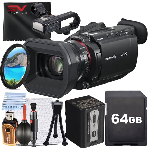 Panasonic HC-X2100 UHD 4K HDMI Lightweight Compact Camcorder with 64GB SanDisk Memory Card + UV Filter + SV Premium Accessory Bundle