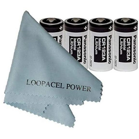 Panasonic Industrial CR123A 123A 123 3V Lithium 4 Batteries with Cloth
