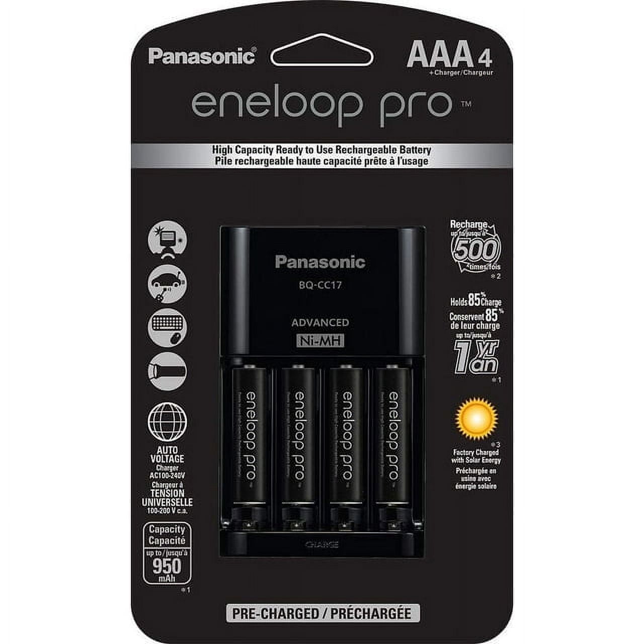 Panasonic eneloop pro Advanced Battery Charger Pack with 4 AAA Rechargeable Batteries