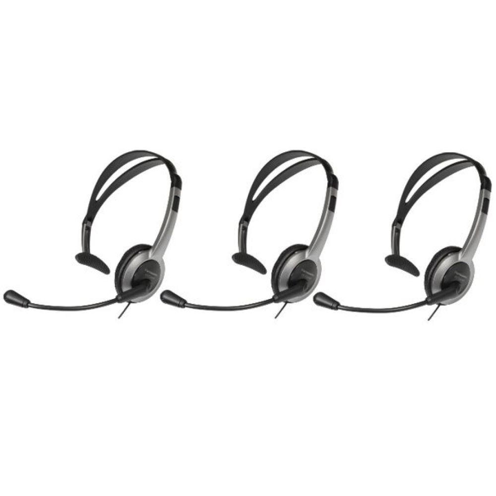 Panasonic KX TCA430 Wired Over The Head Headset W Noise Cancelling Mic 3 Pack