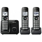 Panasonic KX-TDG61X Corded Cordless Phone with Call Blocking, Black (3 Handset), KX-TGD613B