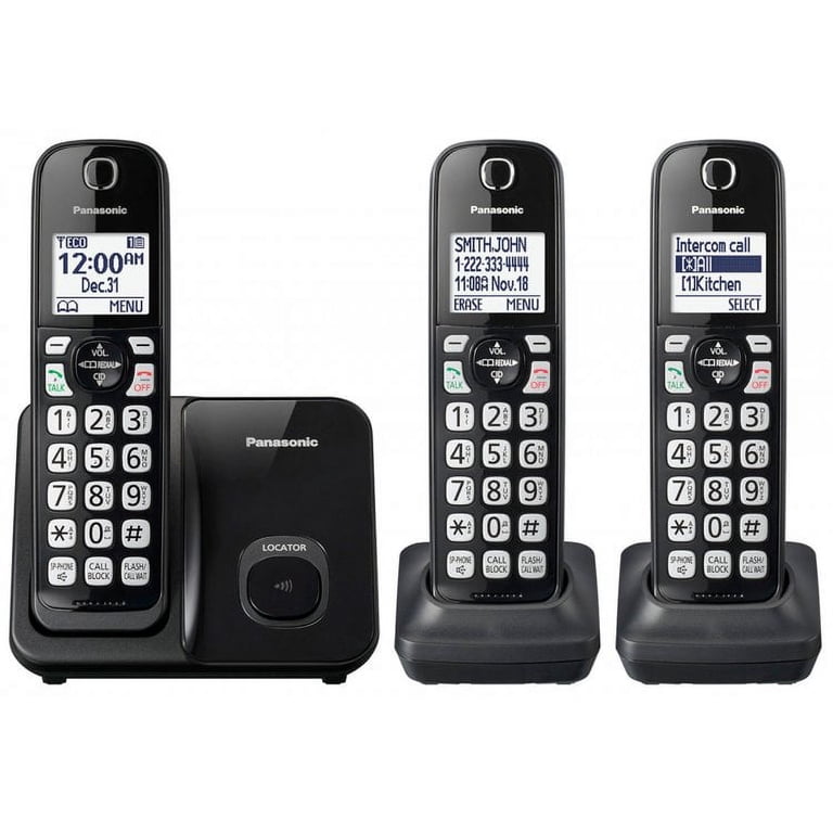 Panasonic KX-TGB613 Draadloze telefoon, trio, belblokkering, 18 uur gesprekstijd, 200 uur stand-by, 50 contacten, valweerstand, zwart