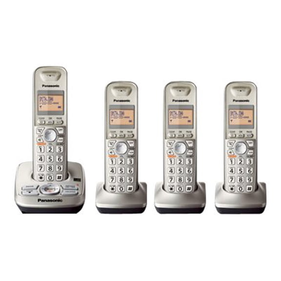 Panasonic KX-TG4224N - Cordless phone - answering system with caller ID/call waiting - DECT 6.0 Plus - 4-way call capability - champagne gold + 3 additional handsets