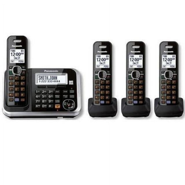 Panasonic KX-TG6844B 4 Handset 1.9GHz DECT 6.0 Wall Mountable Cordless Phone New