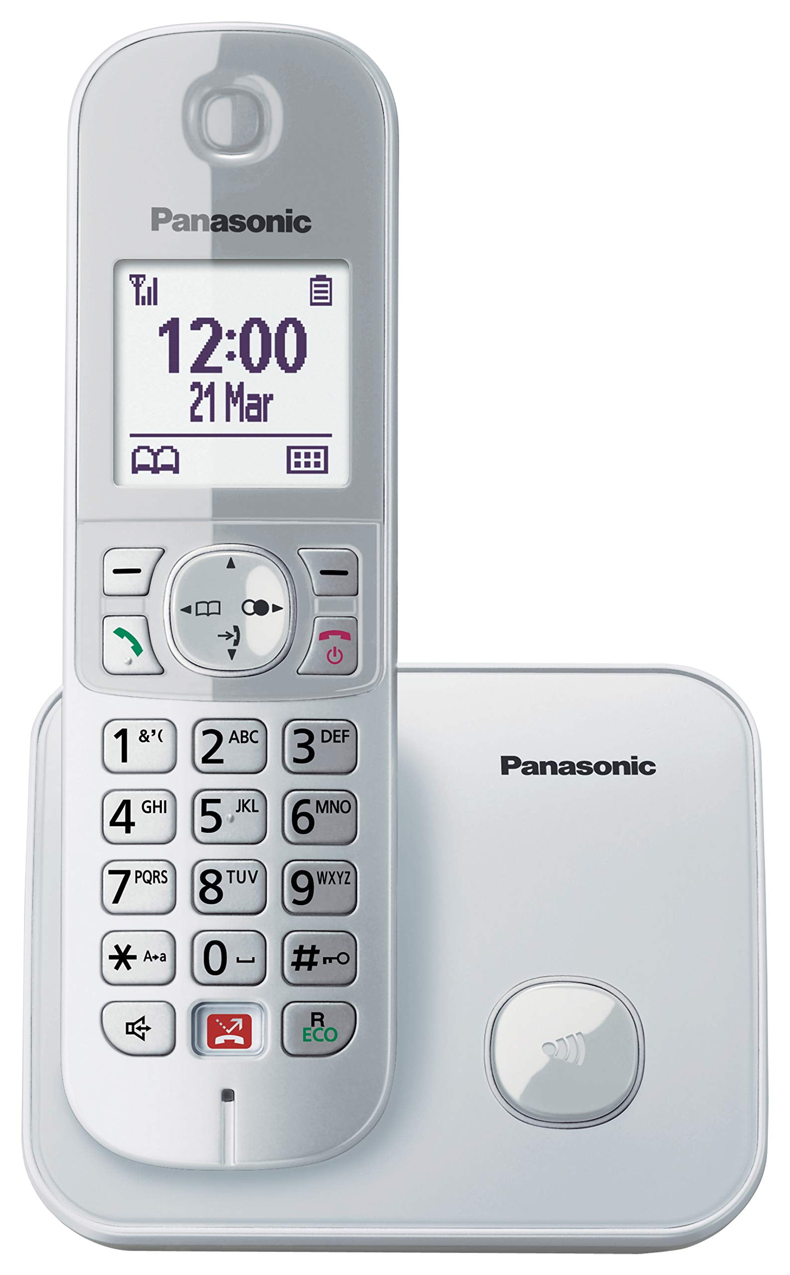 Panasonic KX-TG6851JTS Telefono Cordless Digitale, Unit Base e Ricevitore Singolo, ID Chiamant
