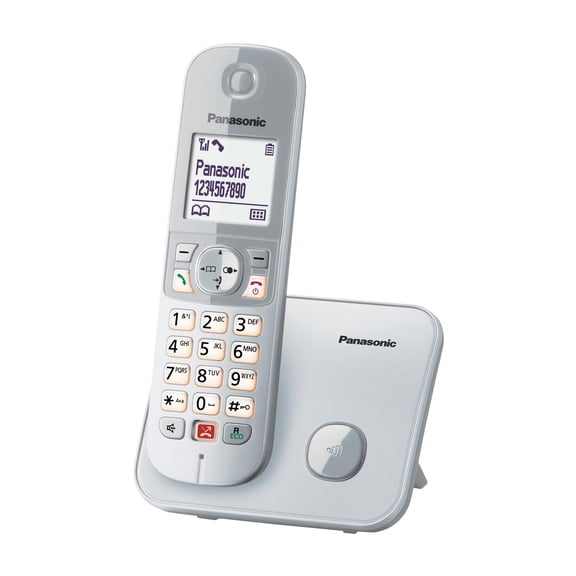 Panasonic KX-TG6851JTS Telefono Cordless Digitale, Unit Base e Ricevitore Singolo, ID Chiamant