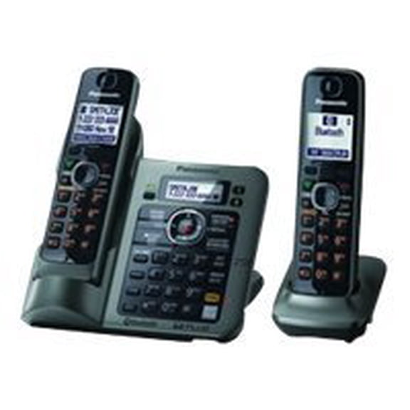 Panasonic KX-TG7642M - Cordless phone - answering system - with Bluetooth interface with caller ID/call waiting - DECT 6.0 Plus - 3-way call capability - metallic gray + additional handset