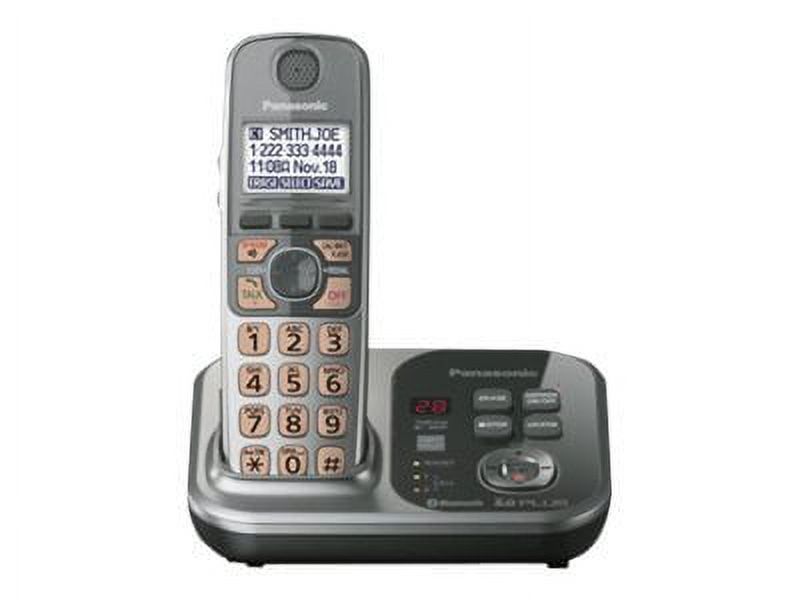 Panasonic KX-TG7731S - Cordless phone - answering system - with Bluetooth interface with caller ID/call waiting - DECT 6.0 Plus - 3-way call capability - silver - image 1 of 2