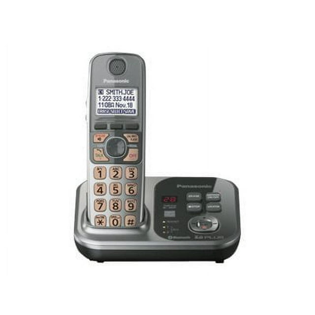 Panasonic KX-TG7731S - Cordless phone - answering system - with Bluetooth interface with caller ID/call waiting - DECT 6.0 Plus - 3-way call capability - silver