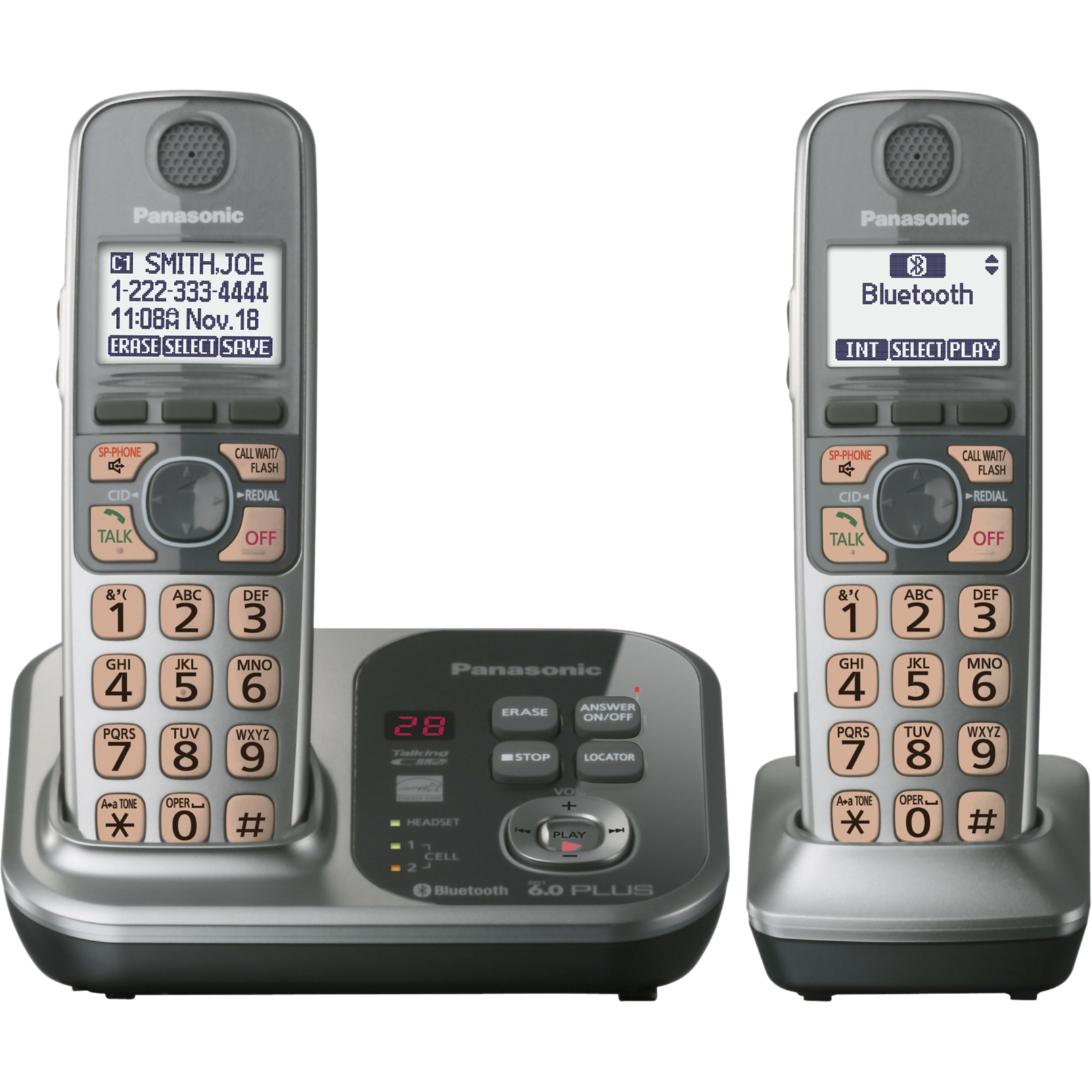 Panasonic KX-TG7732S DECT 6.0 1.90 GHz Cordless Phone, Silver - image 1 of 2