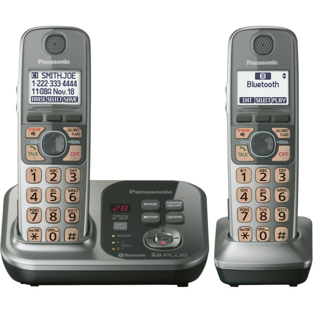 Panasonic KX-TG7732S DECT 6.0 1.90 GHz Cordless Phone, Silver