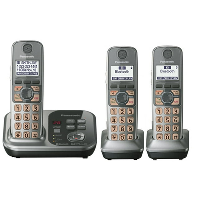 Panasonic KX-TG7733S DECT 6.0 1.90 GHz Cordless Phone, Silver
