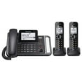 thumbnail image 1 of Panasonic KX-TG9582B 3 Handsets Corded/Cordless Phone W/Link2Cell|DECT 6.0|2-Line|Expandable Up-To 12 Handsets|Black, 1 of 4
