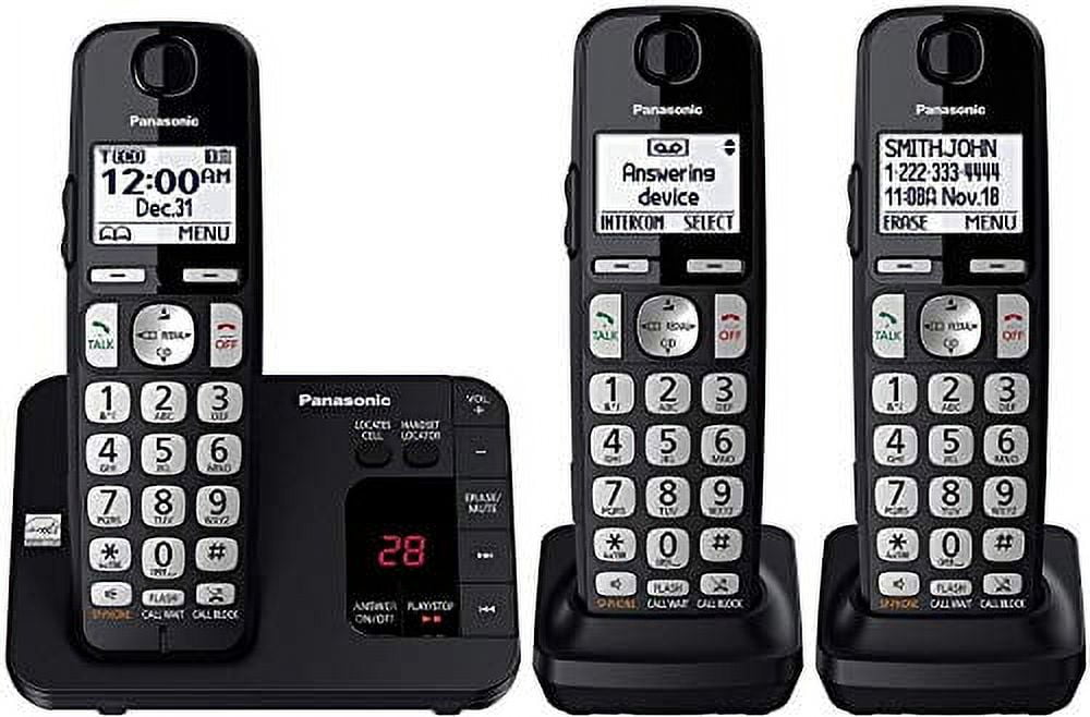 Panasonic Expandable Cordless Phone System with Answering Machine, 3 Handsets