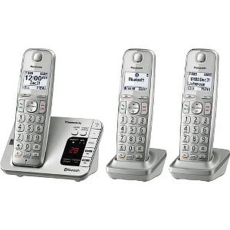 Panasonic KX-TGE463S Link2Cell Cordless Phone with Answering Machine, 3 Handsets