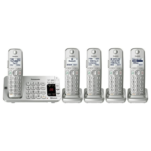 Panasonic KX-TGE475S Link2cell Bluetooth Cordless Phone System (5-Handset System)