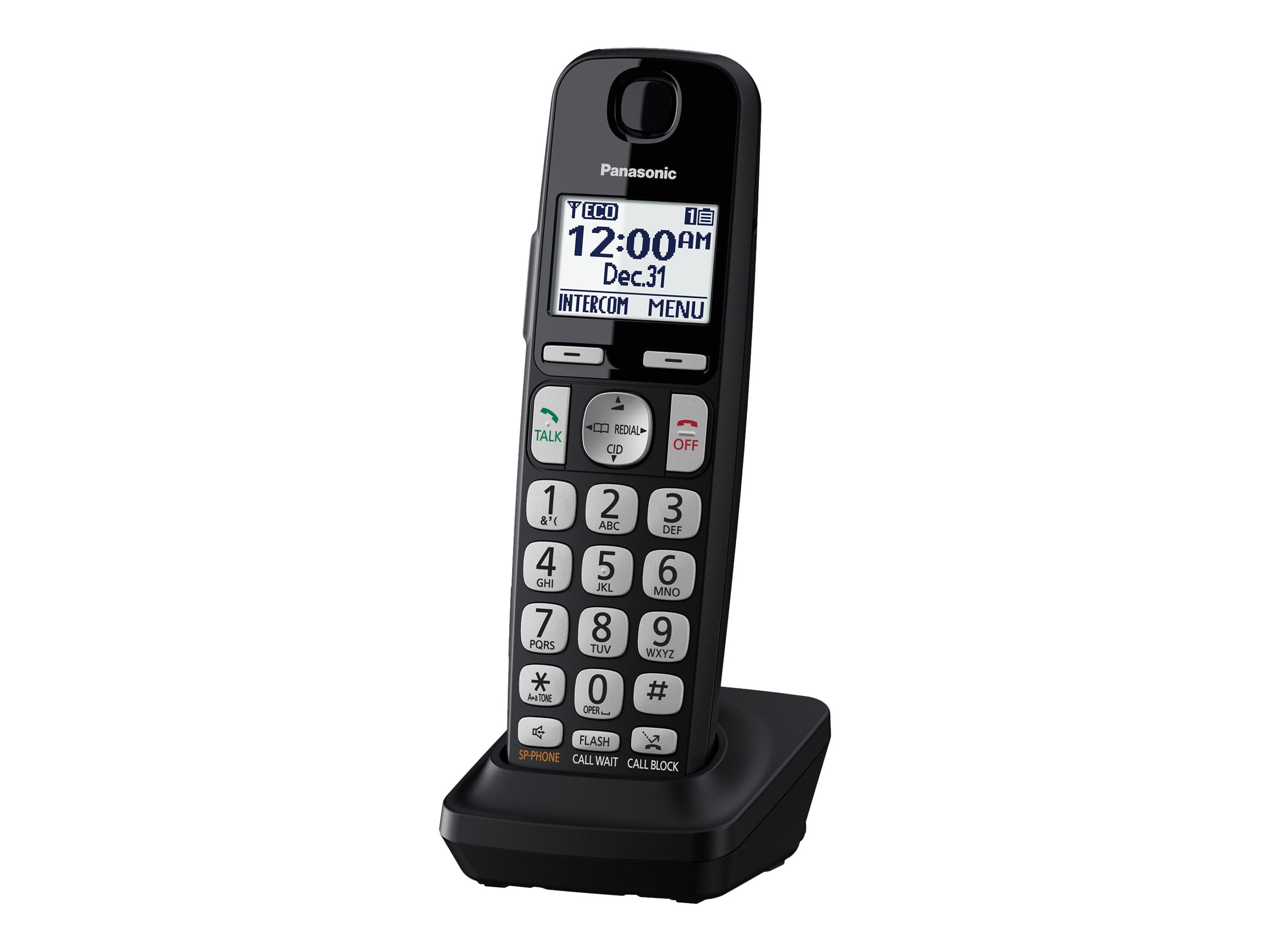 Panasonic KX-TGEA40 - Cordless extension handset with caller ID/call  waiting - DECT 6.0 - black - for Panasonic KX-TGE433; Link2Cell KX-TGE474