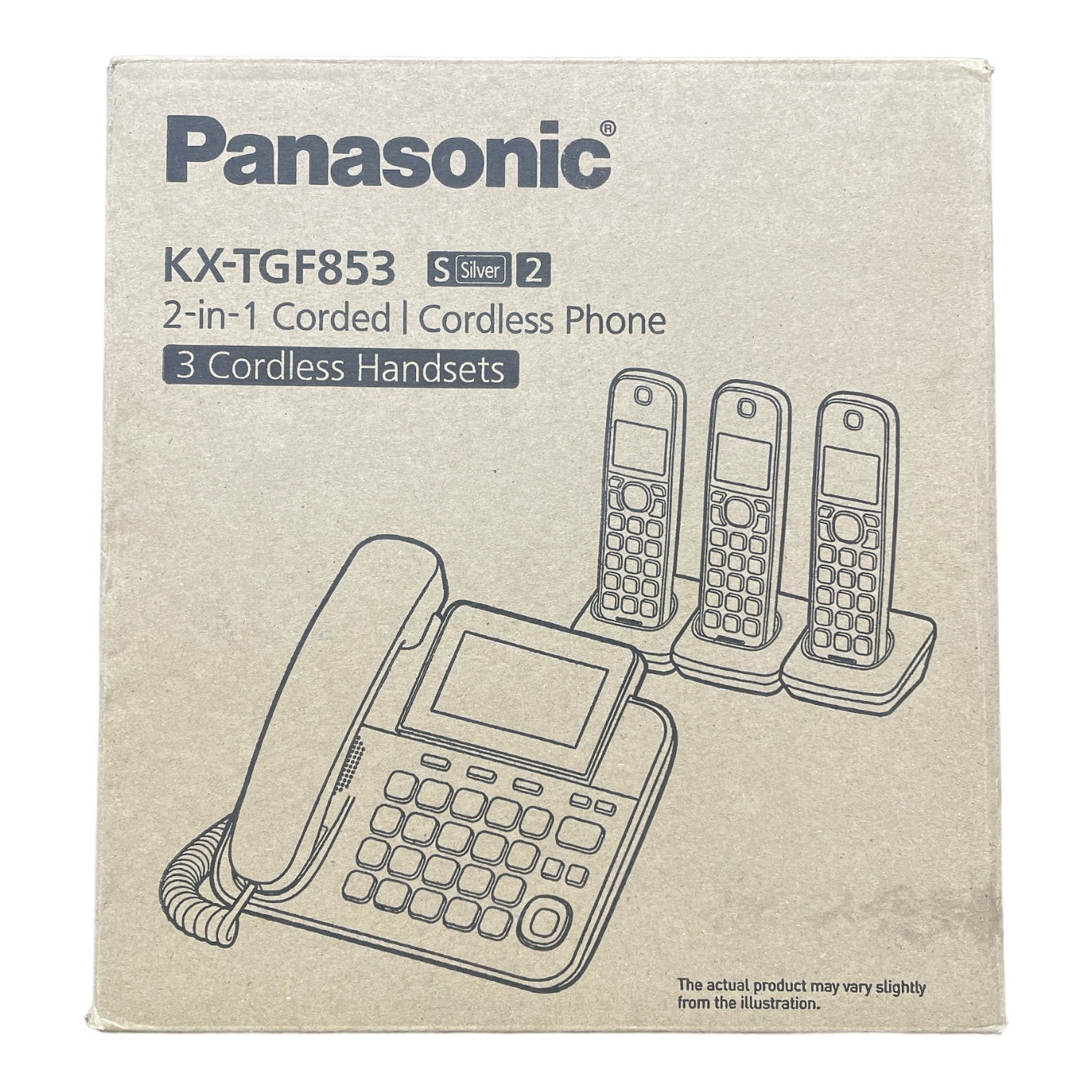 Panasonic KXTGF853S2 DECT 6.0 Expandable Corded/Cordless Phone System