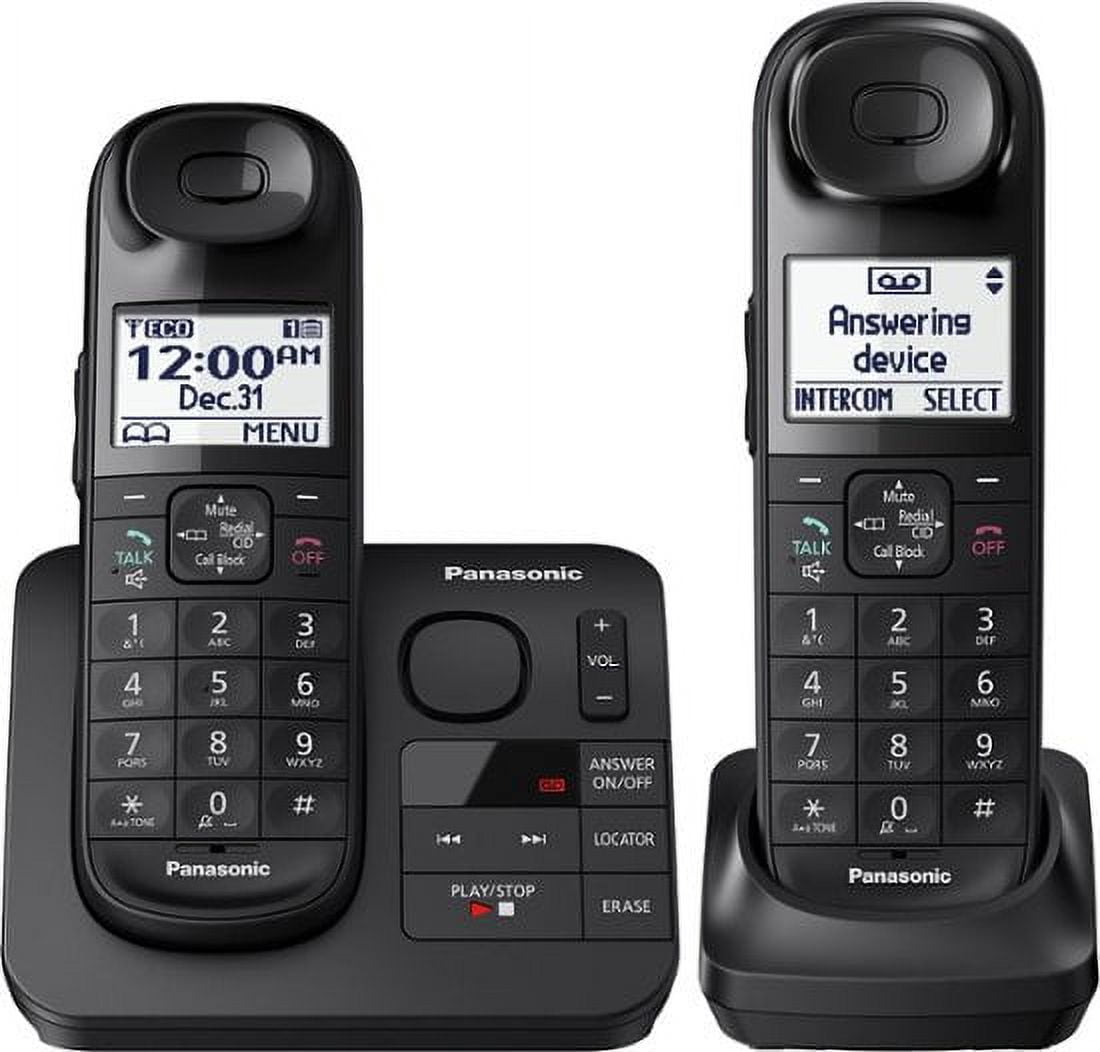 Panasonic KX-TGL432B 2 Handset Cordless Phone,DECT 6.0,Answering System,Black