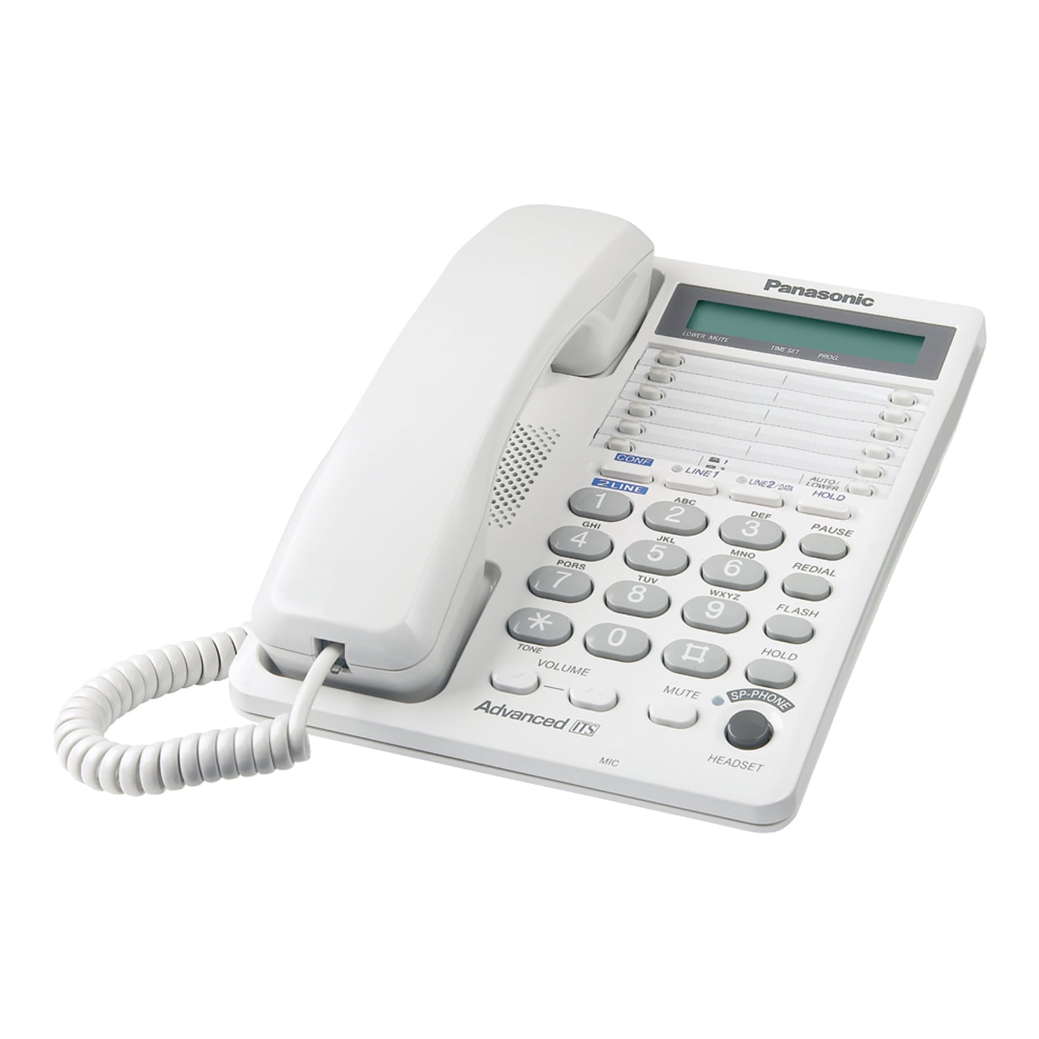 Panasonic 2-Line Corded Office Phone with Speed Dial, White, KX-TS208W