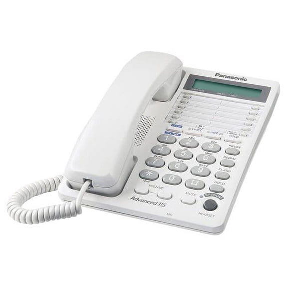 Panasonic KX-TS208W Corded 2-Line W/ LCD & Call Restriction Wall Mount Phone
