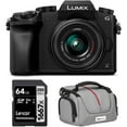 thumbnail image 1 of Panasonic LUMIX G7 4K UHD Black DSLM Camera with 14-42mm Lens with 64GB Bag Bundle, 1 of 9