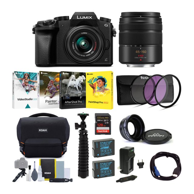 Panasonic LUMIX G7 Mirrorless Camera (Black) with Lens Package, Photo