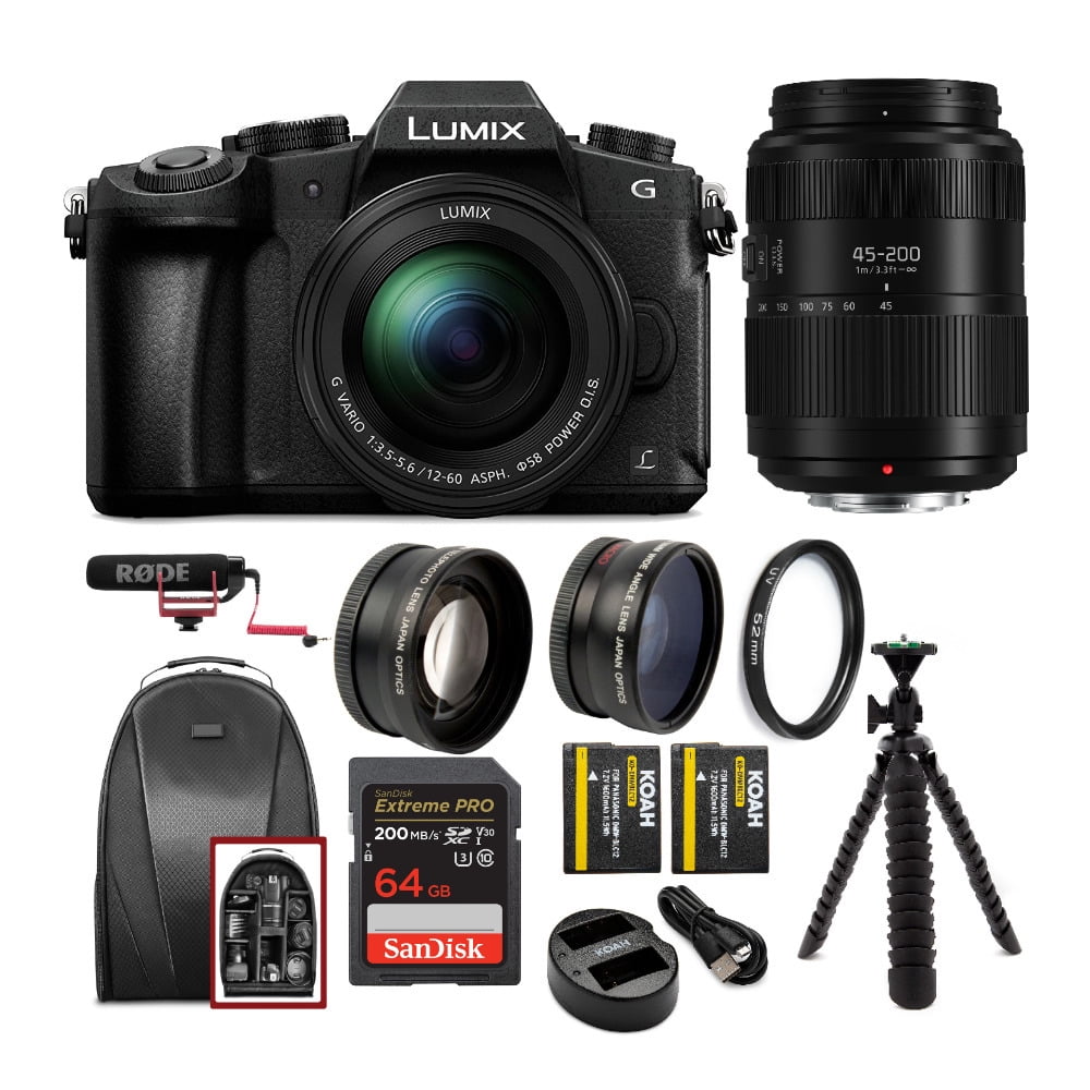 Panasonic LUMIX G85 4K Mirrorless Camera with 12-60mm and 45-200mm