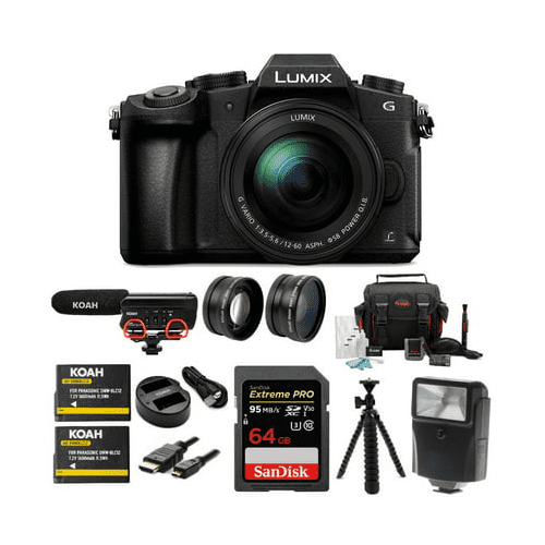 Panasonic LUMIX G85 Mirrorless Camera with 1260mm Lens and Microphone