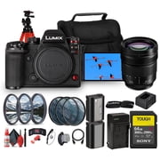 Panasonic LUMIX S1 II Mirrorless Camera | 24.2MP Full-Frame BSI Sensor, 6K Video, Dual I.S. 2, Phase Hybrid AF, 30fps Burst, L-Mount Body DC-S1M2SBODY + Lumix S 24-60mm Lens + 64GB Card + More