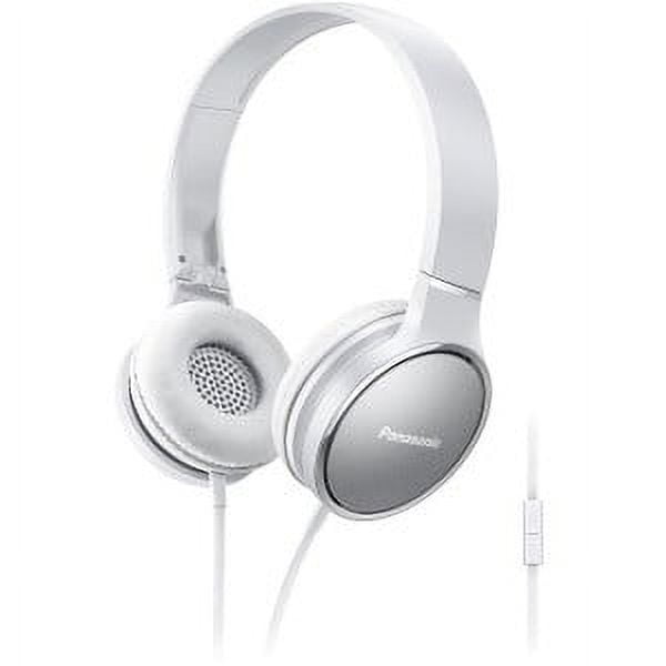 Panasonic Lightweight On-Ear Headphones with Mic and Controller, White