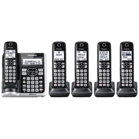 Panasonic Link2Cell Bluetooth® Cordless Phone with Answering Machine - 5 Handsets