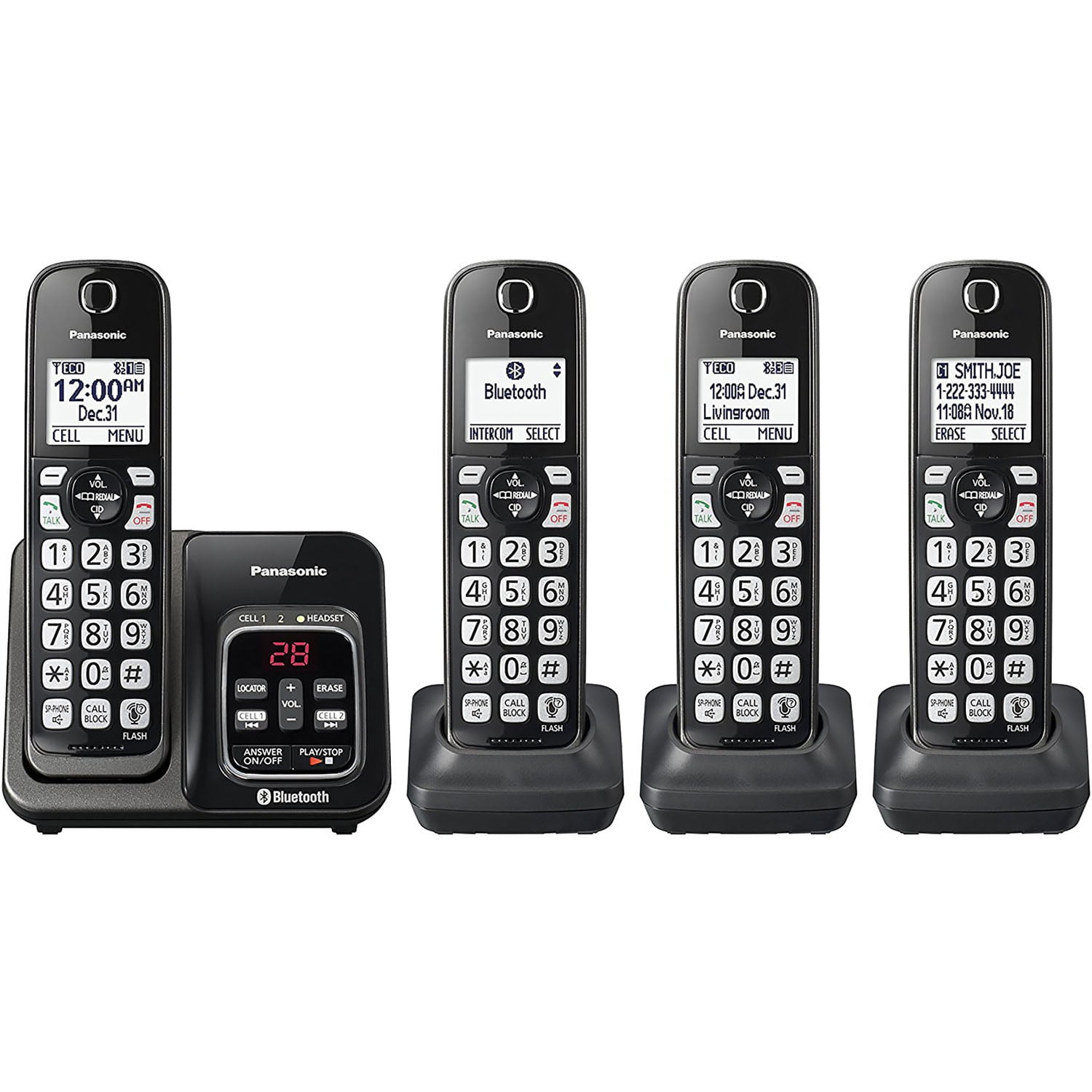 Panasonic Link2Cell Bluetooth Cordless Phone with Voice Assist and